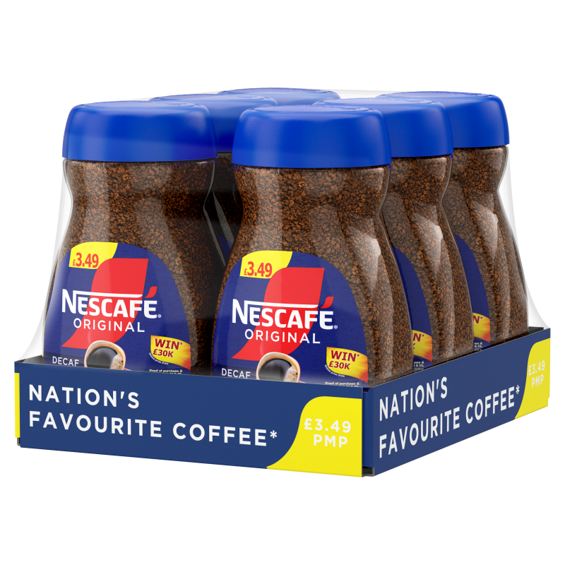 Decaffi NESCAFÉ Original Decaf Instant Coffee Jar 95g PM £3.49 - Case of 6 ...