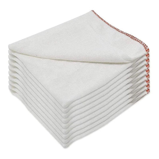 Professional Heavy Duty Giant Dish Cloths White Red 15"x18" 100pk
