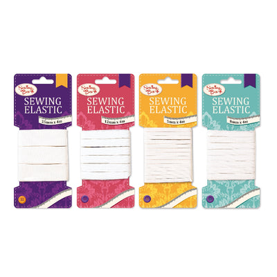 Sewing Box Sewing Elastic Assorted Size 4 Pack
