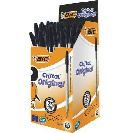 BiC Ballpoint Pen Cristal Original Black Fine 50 Pack