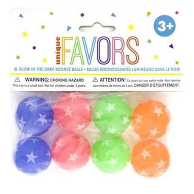 Glow In The Dark Bouncy Ball 8 pack
