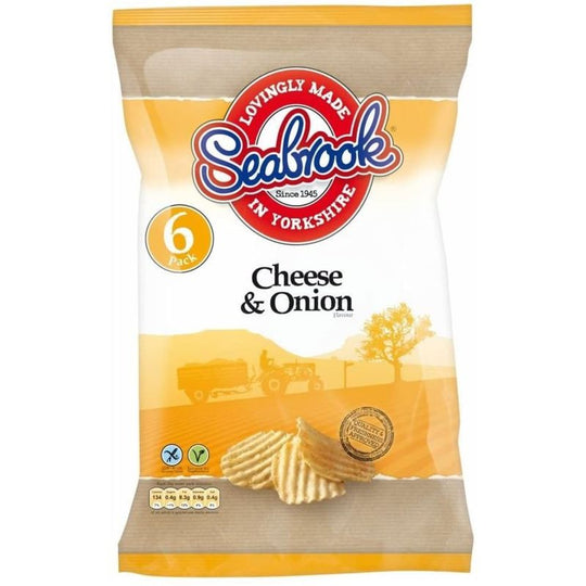 Seabrook Crinkle Cut Crisps Cheese & Onion 6x25g - Case of 8