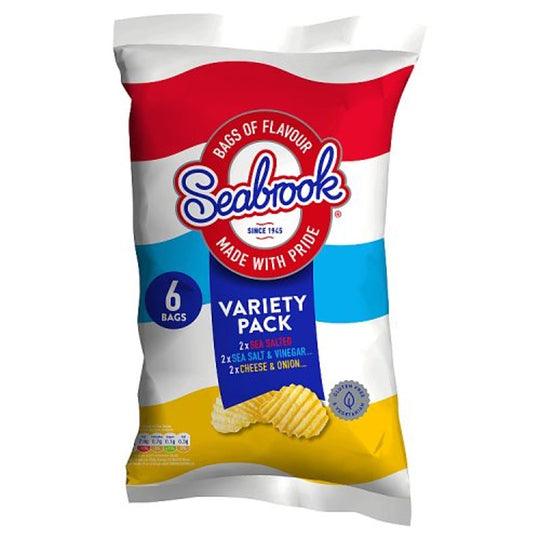 Seabrook Crinkle Cut Crisps Variety Pack 6x25g - Case of 8