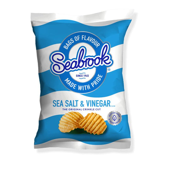 Seabrook Crinkle Cut Crisps Sea Salt & Vinegar 5x25g - Case of 8