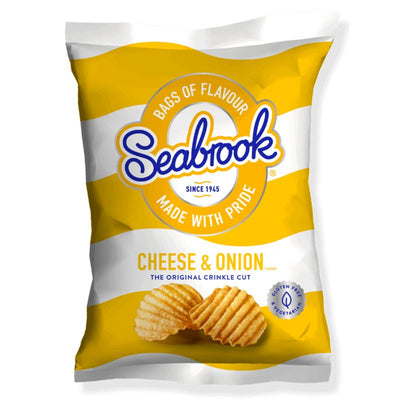 Seabrook Crinkle Cut Crisps Cheese & Onion 5x25g - Case of 8