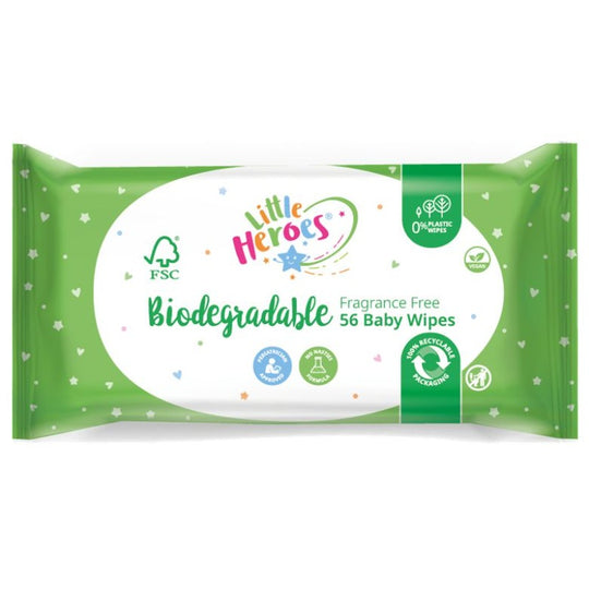 Little Heroes Baby Wipes Biodegradable 56 Sheets Case of 12 Wholesale