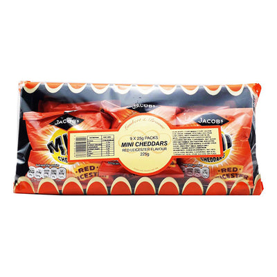 Jacobs Mini Cheddars Red Leicester 9 x 25g Pack - Case of 12