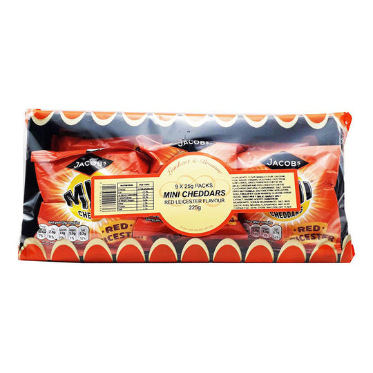 Jacobs Mini Cheddars Red Leicester 9 x 25g Pack - Case of 12
