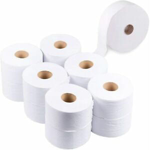 Mini Jumbo White Toilet Paper 12 Roll Pack