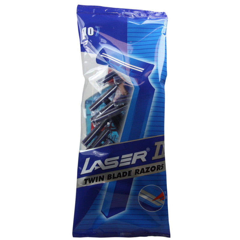 Laser II Twin Blade Disposable Razors 10 Pack Wholesale