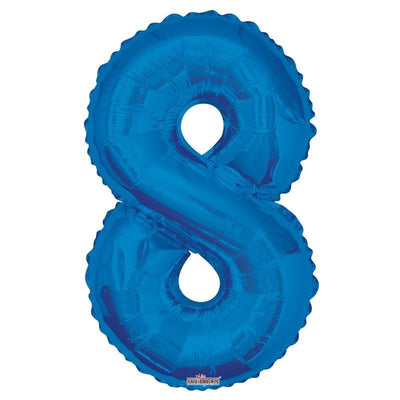 Number 8 Foil Balloon Royal Blue 34”