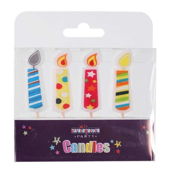 Birthday Party Candles Print Design Pick Candles - Case of 6