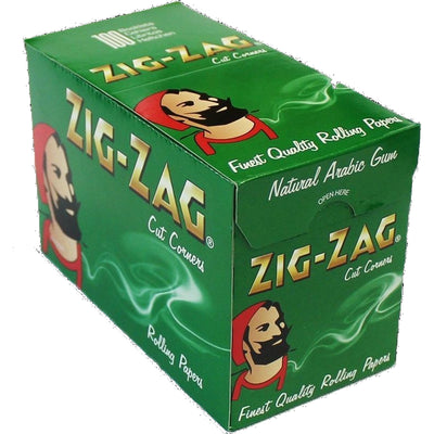 Zig Zag Rolling Papers King Size Green - Case of 100
