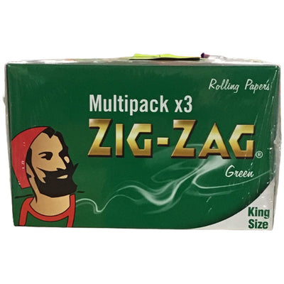 Zig Zag Rolling Papers King Size Green Multipack x3 - Case of 12