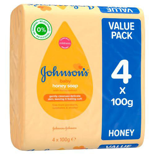 Johnson's Baby Honey Soap Value Pack 4x100g