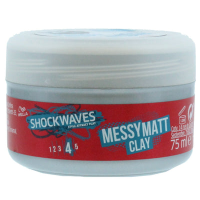 Wella Shockwaves 75ml Messy Matt Clay Hold 4 - Case Of 6