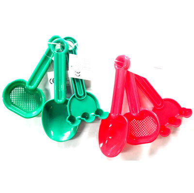 Kids plastic spade, rake & sieve set 