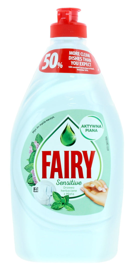Fairy 450ml Washing Up Liquid Sensitive Tea Tree & Mint
