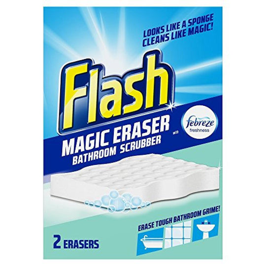 Flash Magic Eraser Bathroom Scrubber 2 Pack