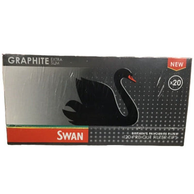 Swan Filter Tips Extra Slim Graphite - Case of 20