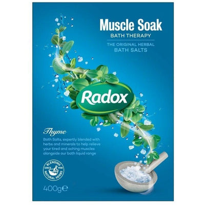 Radox Bath Muscle Soak Salts Herbal Thyme 400g - Case of 6