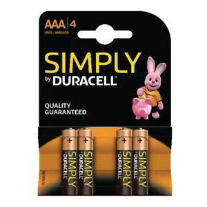 Duracell Simply AAA Battery 4 Pack 2400 - Case of 10
