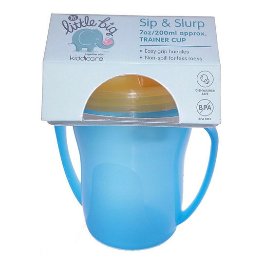 Little Big Baby Sip and Slurp Sippy Trainer Cups Blue 200ml - Case of 4