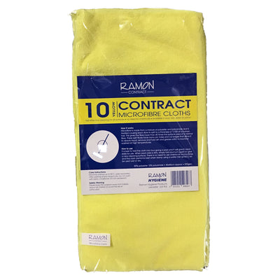 Ramon Contract Microfibre Cloths Yellow 10 Pack