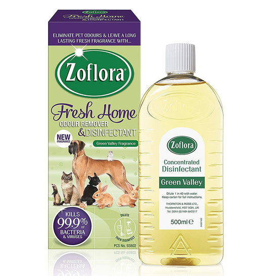 Zoflora Concentrated Disinfectant Green Valley 500ml - Case of 6
