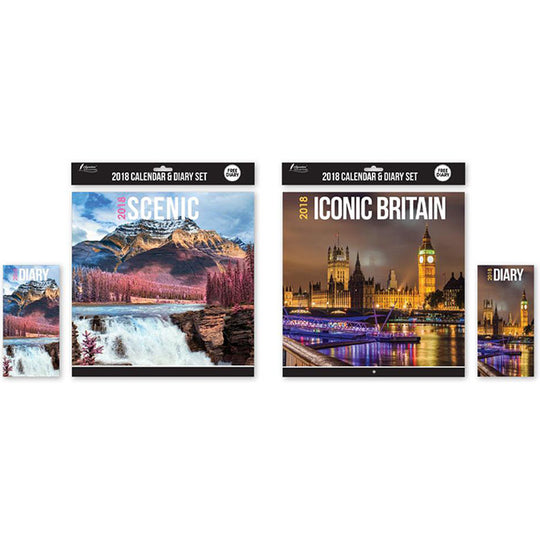 2018 Calendar and Diary Set Scenic and Iconic Britain