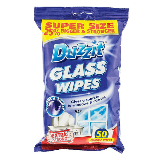 Duzzit Glass Wipes 50 Pack - Case of 12