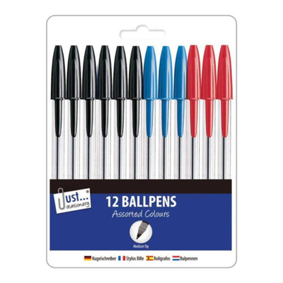12 Assorted Ballpoint Pens