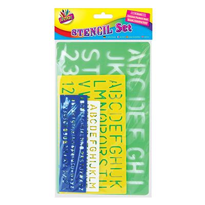 Artbox Stencil Set Assorted Colours 4 Pack - Case of 12