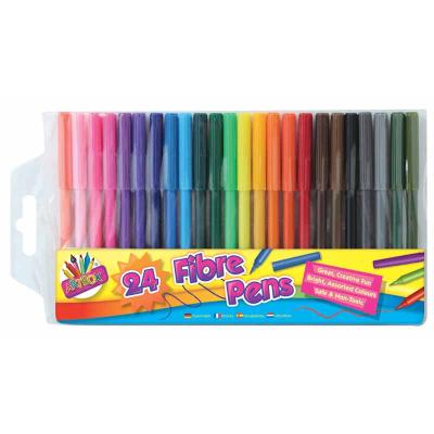 Artbox Fine Tip Fibre Colouring Pens 24 Pack - Case of 12
