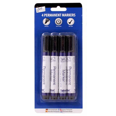 Permanent Markers Chisel Tip 4 Pack