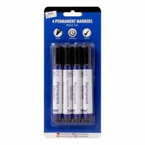 Black Permanent Markers Chisel Tip 4 Pack