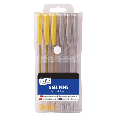 Silver & Gold Gel Ink Pens 6 Pack