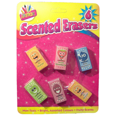 Artbox Fruity Scented Erasers 6 Pack - Case of 12