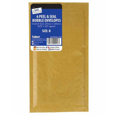 Bubble Envelopes Size B 120mm x 215mm 6 Pack