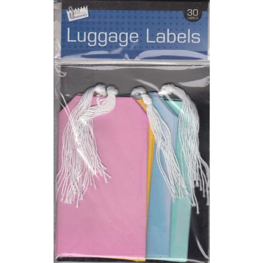 Luggage Labels Mixed Colour 135 x 75mm 30 Pack