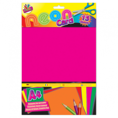 Artbox A4 Neon Fluorescent Cards 15 Sheets - Case of 12