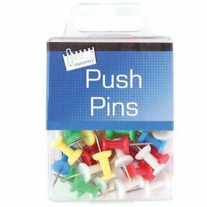 Push Pins Assorted Colours 50 Pack - Case of 12