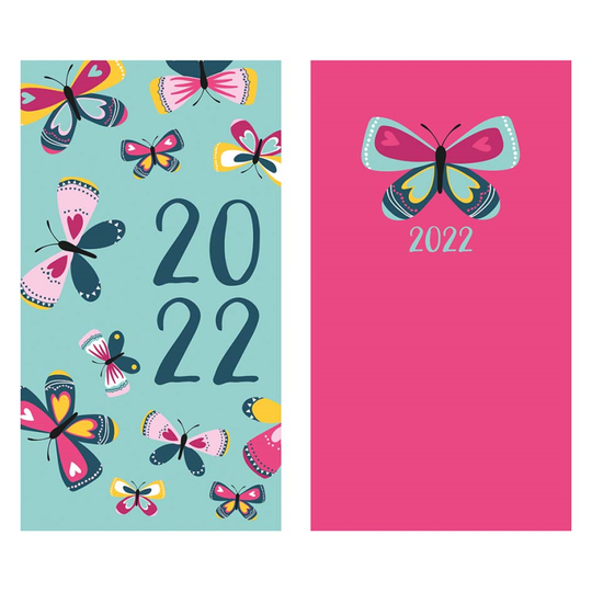 A6 Diary 2022 WTV Glitter Butterflies Design - Case of 12
