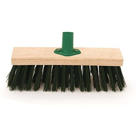 Charles Bentley Broom Head with Bracket Stiff PVC Fill Green 11"