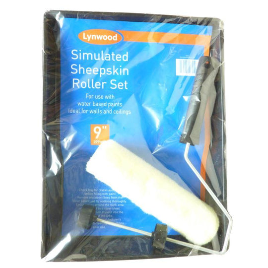 Lynwood Simulated Sheepskin Roller And Tray 9"