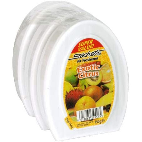 Sachets Gel Air Freshener Exotic Citrus 3 Pack - Case of 8