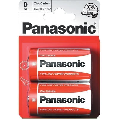 Panasonic D Battery 2 Pack R20Rz/2B - Case of 12