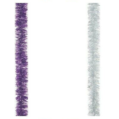 Festive Purple & Silver Tinsel 2m