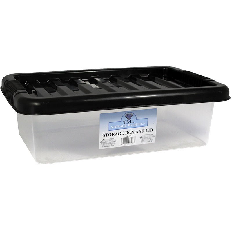 Stackable Storage Container Box with Black Lid 6L Wholesale