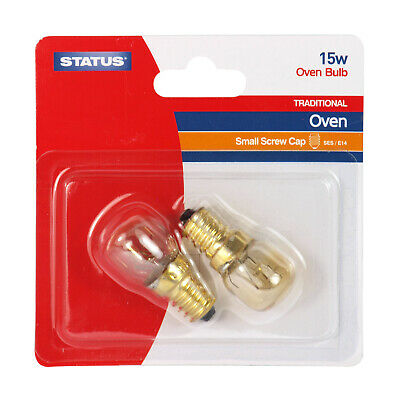 Status Oven Bulb Light Bulb 15w Ses Clear 2Pack